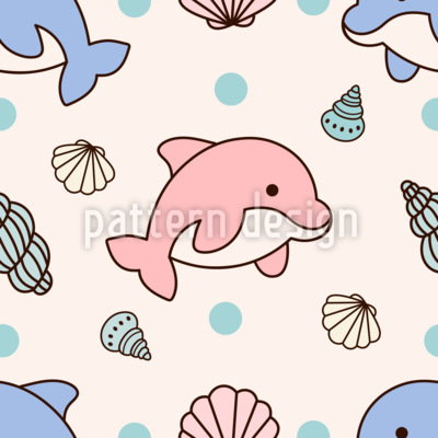Fiesta de delfines Estampado Vectorial Sin Costura