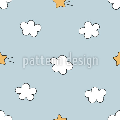 Sonho de uma nuvem estelar Design de padrão vetorial sem costura