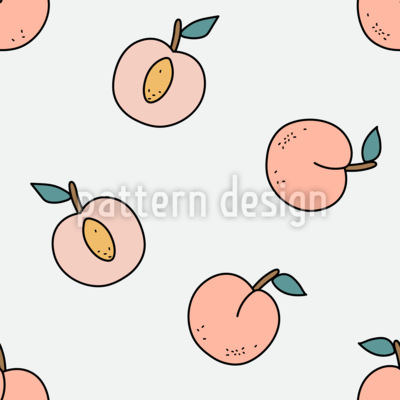 Jardim de pêssego Design de padrão vetorial sem costura