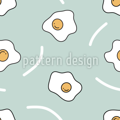 Huevos con el lado soleado hacia arriba Estampado Vectorial Sin Costura