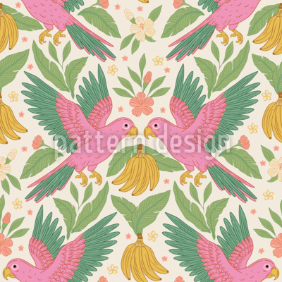 Paradise Parrots Seamless Vector Pattern Design