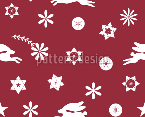 Kaniner julfest Sömlös vektormönsterdesign