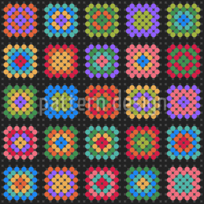 Manta Granny Square Estampado Vectorial Sin Costura