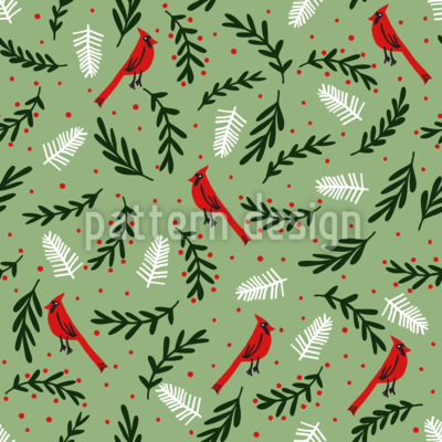 Naturaleza navideña Estampado Vectorial Sin Costura