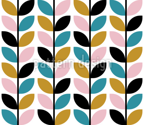 Patrón de hojas minimalista Estampado Vectorial Sin Costura