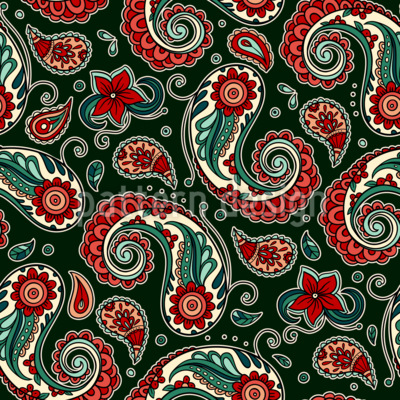 Paisley floral vintage  Estampado Vectorial Sin Costura