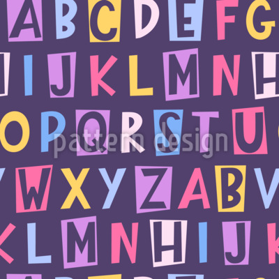 Letras Abc coloridas Estampado Vectorial Sin Costura