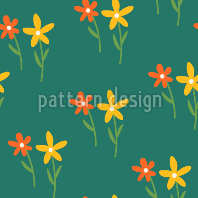 Flores de primavera Estampado Vectorial Sin Costura