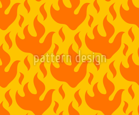 Fuego de estilo retro Estampado Vectorial Sin Costura