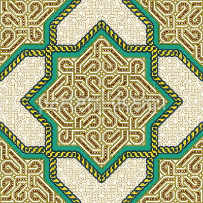 Decoración octogonal Estampado Vectorial Sin Costura