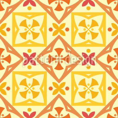 Mosaico iluminado por el sol Estampado Vectorial Sin Costura