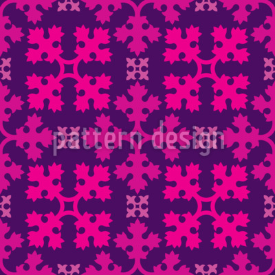 Cuadrícula barroca de floración Estampado Vectorial Sin Costura