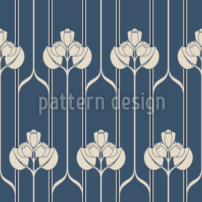 Dalias Art Deco Estampado Vectorial Sin Costura