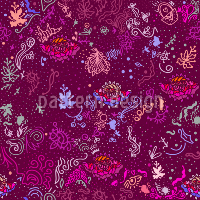 Adornos de vestido de princesa de ensueño Estampado Vectorial Sin Costura