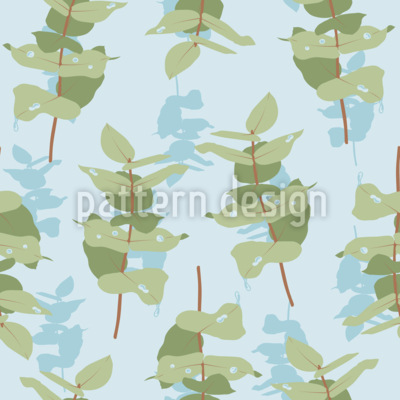 Eucalipto Dewy Morning Estampado Vectorial Sin Costura