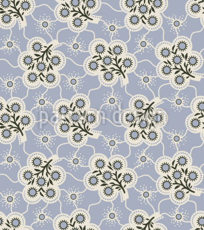 Flores heladas Estampado Vectorial Sin Costura