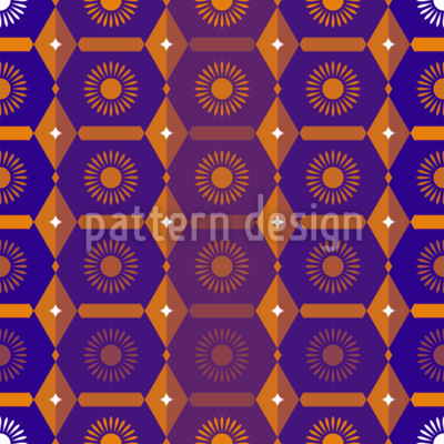 Azulejo geométrico de flores hexagonales Estampado Vectorial Sin Costura