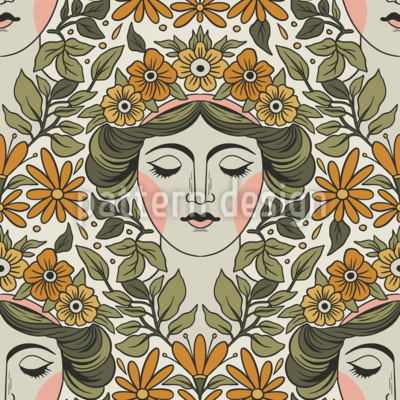 Filha do Jardim Design de padrão vetorial sem costura