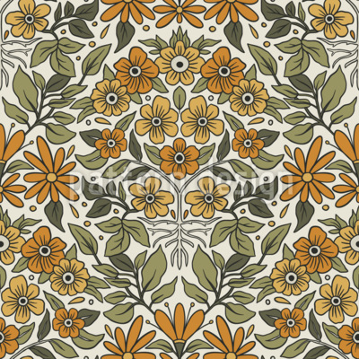 Espíritu floreciente Estampado Vectorial Sin Costura