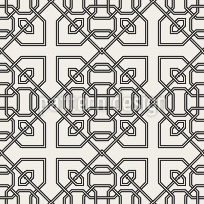 Geometria oriental interligada Design de padrão vetorial sem costura