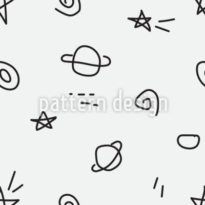 Mezcla Space Doodle Estampado Vectorial Sin Costura