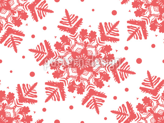 Copos de nieve festivos de diciembre Estampado Vectorial Sin Costura