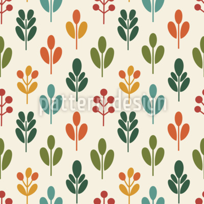 Flore automnale stylis&eacute;e Motif Vectoriel Sans Couture