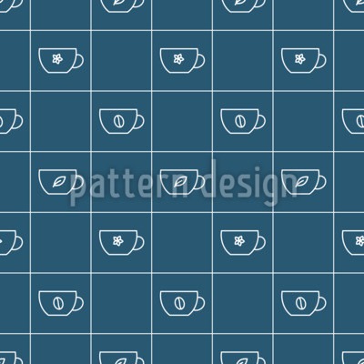 Cups in a Grid Seamless Vector Pattern Design