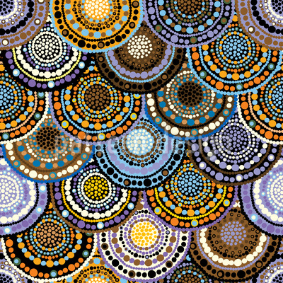 Vagues de Seigaiha en pointill&eacute;s Motif Vectoriel Sans Couture