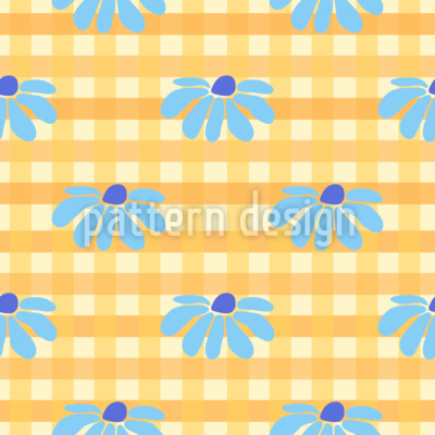 Gingham mit s&uuml;&szlig;em G&auml;nsebl&uuml;mchen Nahtloses Vektormuster