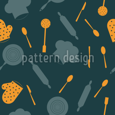 Ustensiles de cuisine simples Motif Vectoriel Sans Couture