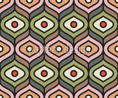 Orta Y&uuml;zyıl Ogee Dikişsiz Vekt&ouml;r Desen Tasarımı