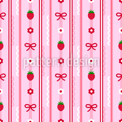 Fresa rayada Estampado Vectorial Sin Costura