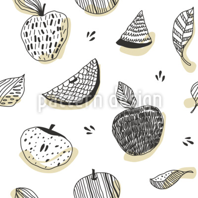 Garabatos de manzana Estampado Vectorial Sin Costura