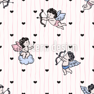 Mission amoureuse de Cupids Motif Vectoriel Sans Couture