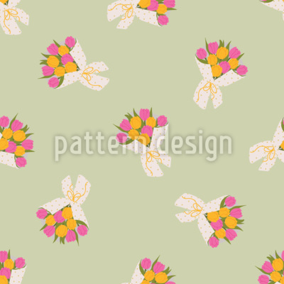 Ramos de tulipanes Estampado Vectorial Sin Costura