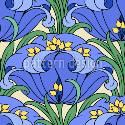 Giant Fantasy Flowers Seamless Vector Pattern Design