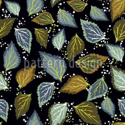 Hojas y motas Estampado Vectorial Sin Costura