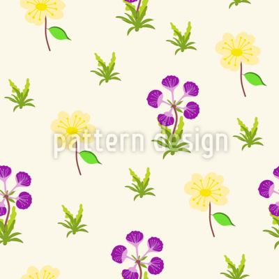 Prairie de fleurs sauvages Motif Vectoriel Sans Couture