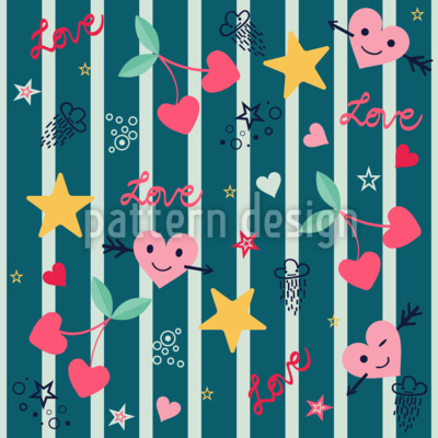 Primer amor Estampado Vectorial Sin Costura