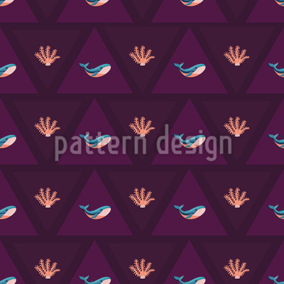 Friedliche Tiefsee Nahtloses Vektormuster