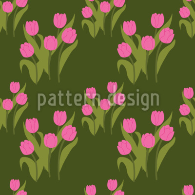 Recogiendo tulipanes Estampado Vectorial Sin Costura