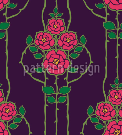 Quatro rosas Design de padr&atilde;o vetorial sem costura