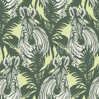 Bosque de cebras Estampado Vectorial Sin Costura