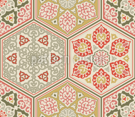 T&uuml;rkisches Sechseck Nahtloses Vektormuster