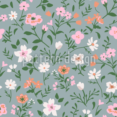 Recogiendo flores Estampado Vectorial Sin Costura