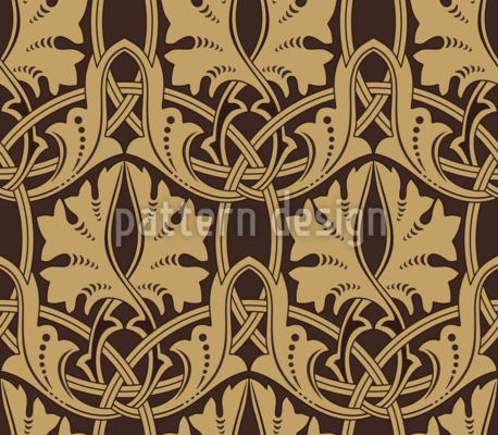 Follaje del renacimiento medieval Estampado Vectorial Sin Costura