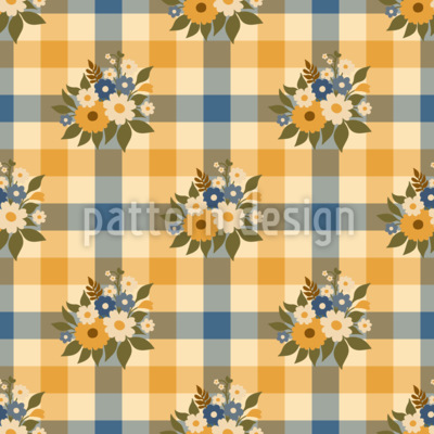 Fleurs de campagne Motif Vectoriel Sans Couture