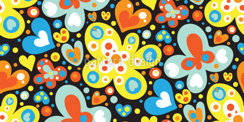 Elektrischer Schmetterlingsgarten Nahtloses Vektormuster