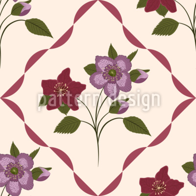 Fleur d'hell&eacute;bore Motif Vectoriel Sans Couture